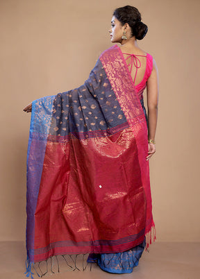 Grey Matka Silk Saree With Blouse Piece - Indian Silk House Agencies