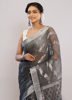 Grey Matka Silk Saree With Blouse Piece - Indian Silk House Agencies