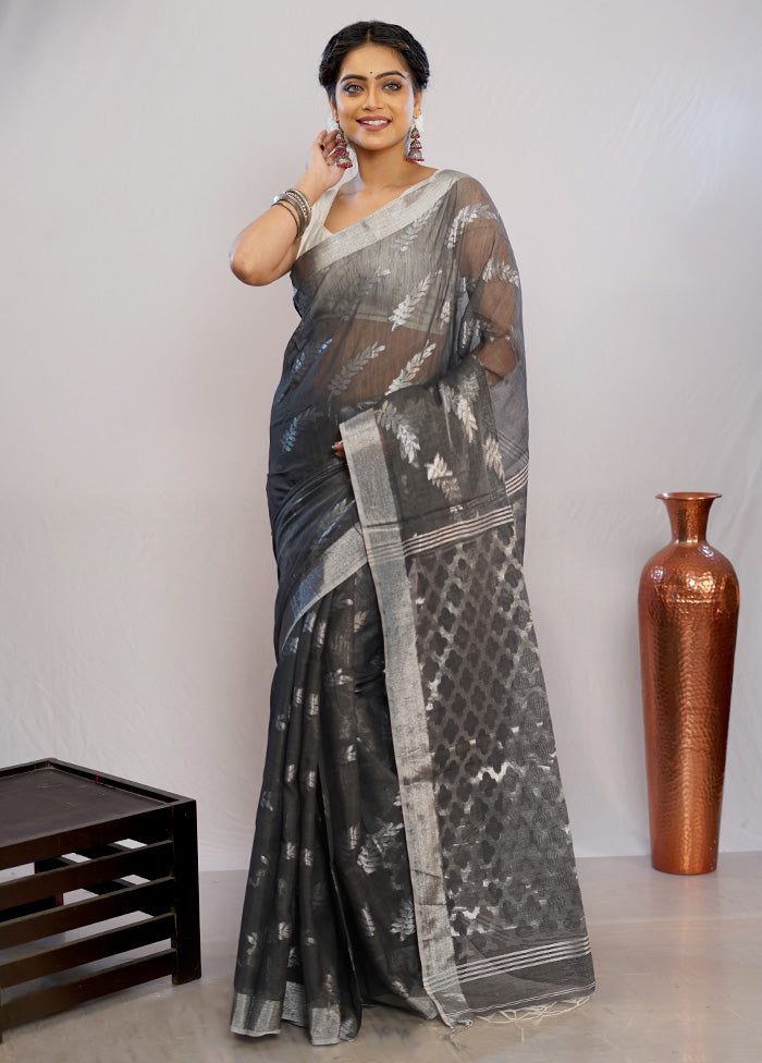 Grey Matka Silk Saree With Blouse Piece - Indian Silk House Agencies