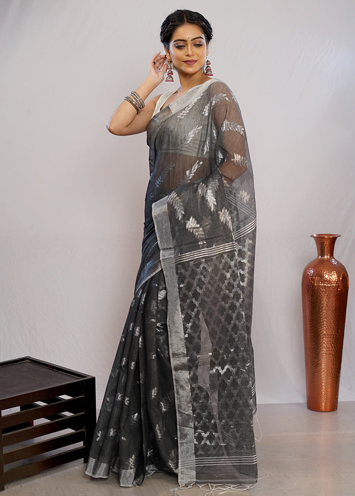 Grey Matka Silk Saree With Blouse Piece - Indian Silk House Agencies