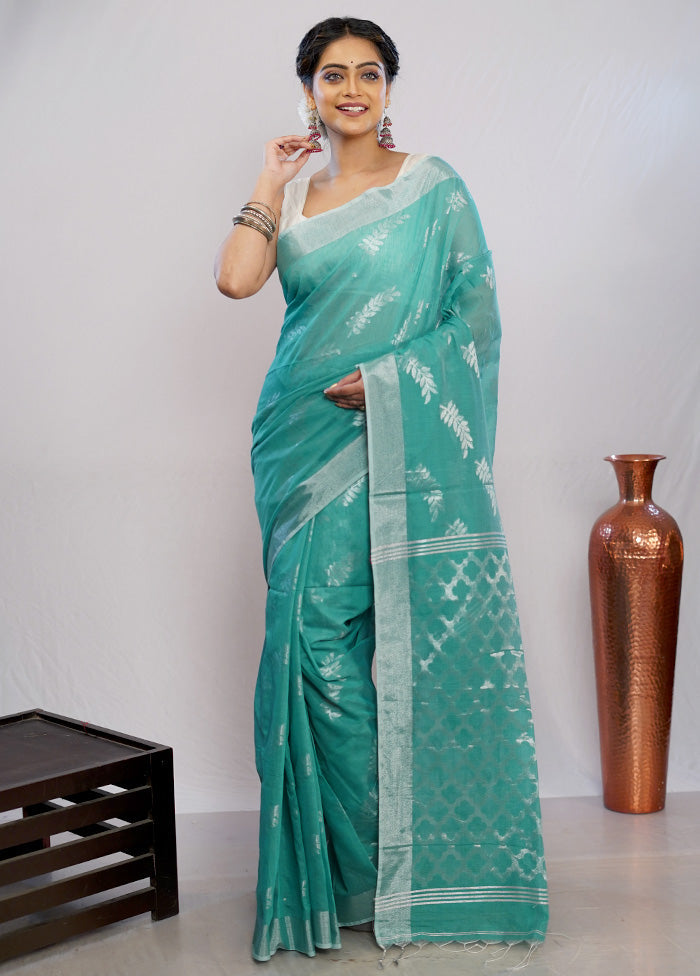 Green Matka Silk Saree With Blouse Piece - Indian Silk House Agencies