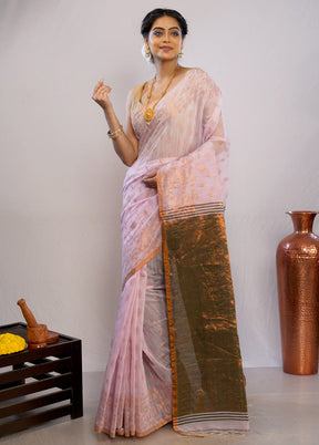 Pink Matka Silk Saree With Blouse Piece - Indian Silk House Agencies