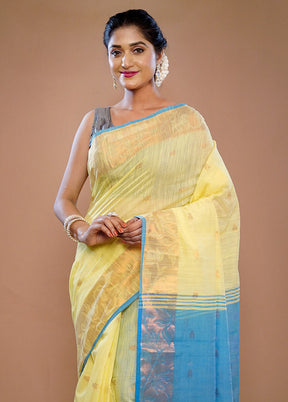 Yellow Matka Silk Saree With Blouse Piece - Indian Silk House Agencies