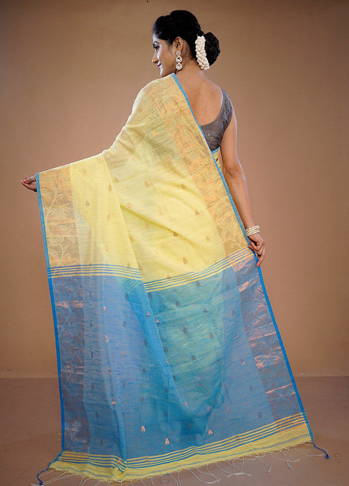 Yellow Matka Silk Saree With Blouse Piece - Indian Silk House Agencies