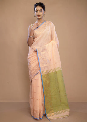 Peach Matka Silk Saree With Blouse Piece - Indian Silk House Agencies