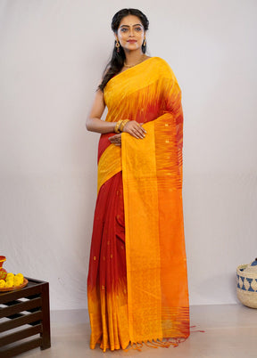 Yellow Matka Silk Saree With Blouse Piece - Indian Silk House Agencies