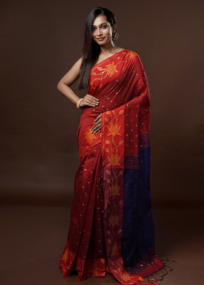 Maroon Matka Silk Saree With Blouse Piece - Indian Silk House Agencies