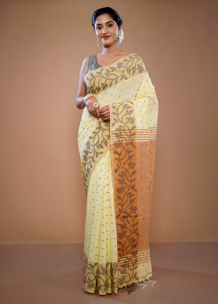 Yellow Matka Silk Saree With Blouse Piece - Indian Silk House Agencies