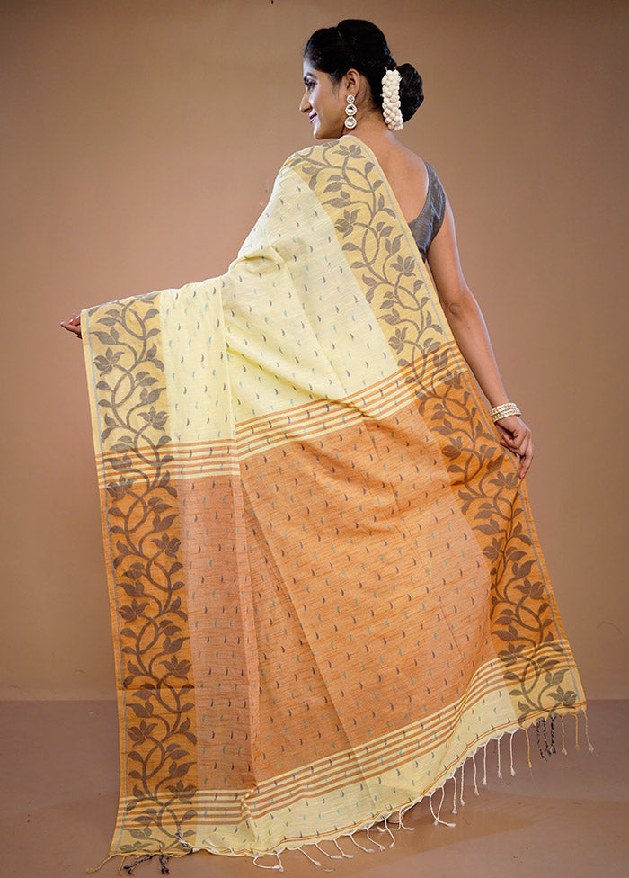 Yellow Matka Silk Saree With Blouse Piece - Indian Silk House Agencies