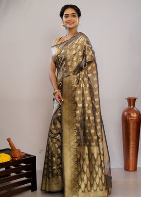 Brown Tissue Silk Saree With Blouse Piece - Indian Silk House Agencies