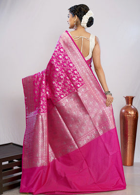 Pink Uppada Silk Saree With Blouse Piece - Indian Silk House Agencies