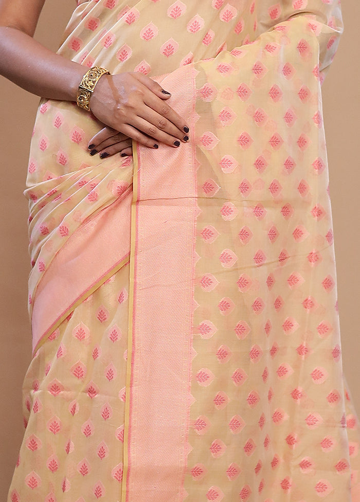 Cream Kora Silk Saree With Blouse Piece - Indian Silk House Agencies