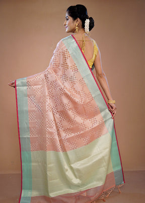 Pink Tissue Silk Saree With Blouse Piece - Indian Silk House Agencies