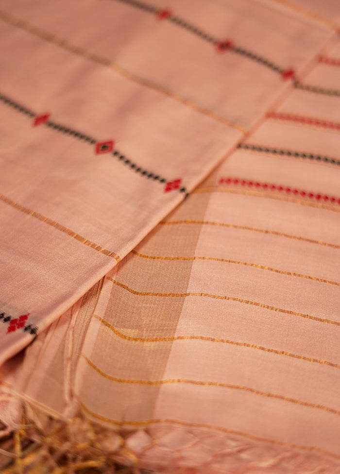 Pink Tussar Pure Silk Saree With Blouse Piece - Indian Silk House Agencies