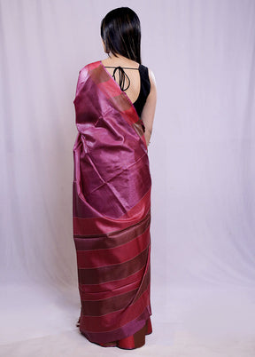 Purple Tussar Silk Saree With Blouse Piece - Indian Silk House Agencies