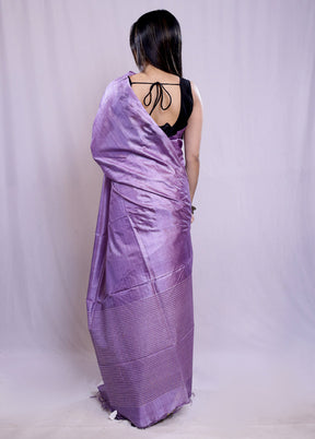 Purple Tussar Silk Saree With Blouse Piece - Indian Silk House Agencies