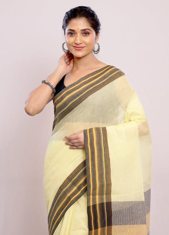 Yellow Pure Cotton Saree With Blouse Piece - Indian Silk House Agencies