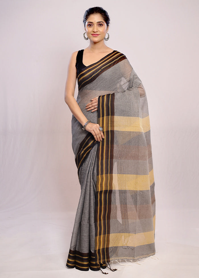 Grey Matka Silk Saree With Blouse Piece - Indian Silk House Agencies