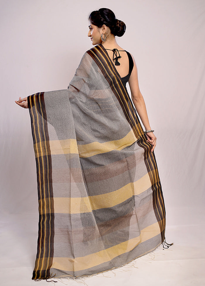 Grey Matka Silk Saree With Blouse Piece - Indian Silk House Agencies