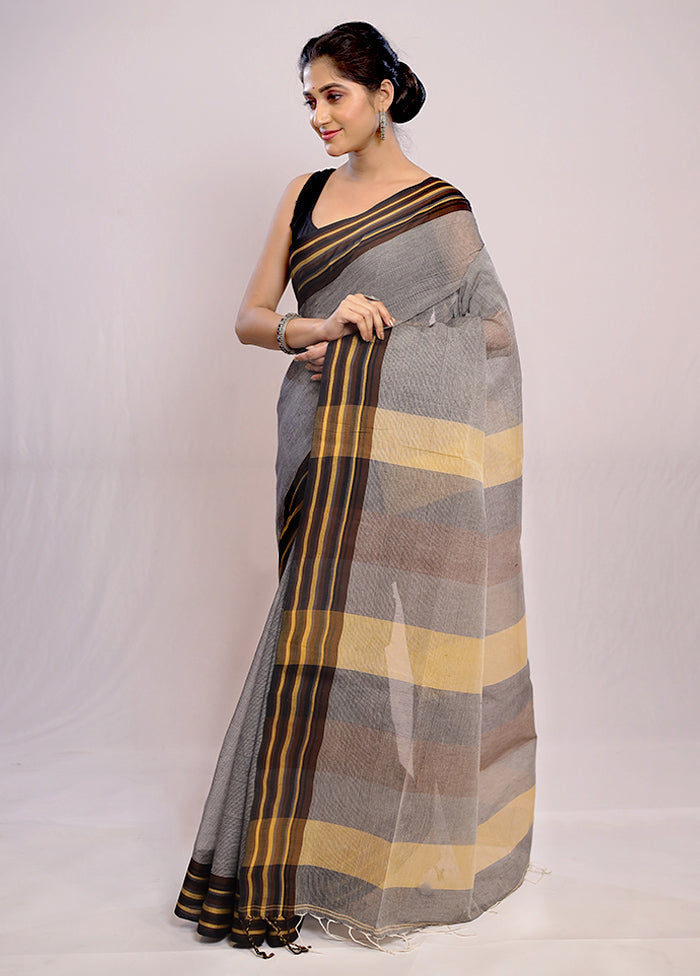 Grey Matka Silk Saree With Blouse Piece - Indian Silk House Agencies