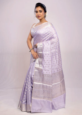 Purple Katan Silk Saree With Blouse Piece - Indian Silk House Agencies