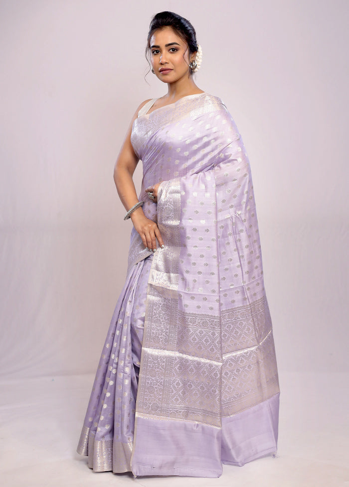 Purple Katan Silk Saree With Blouse Piece - Indian Silk House Agencies