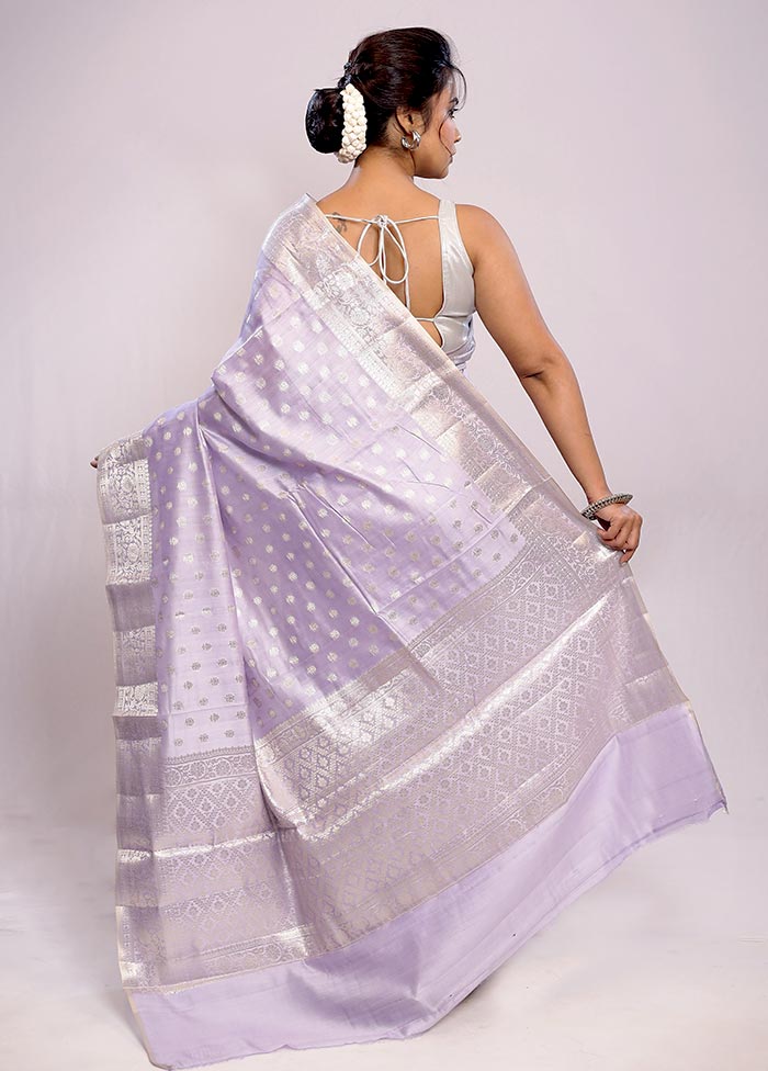 Purple Katan Silk Saree With Blouse Piece - Indian Silk House Agencies