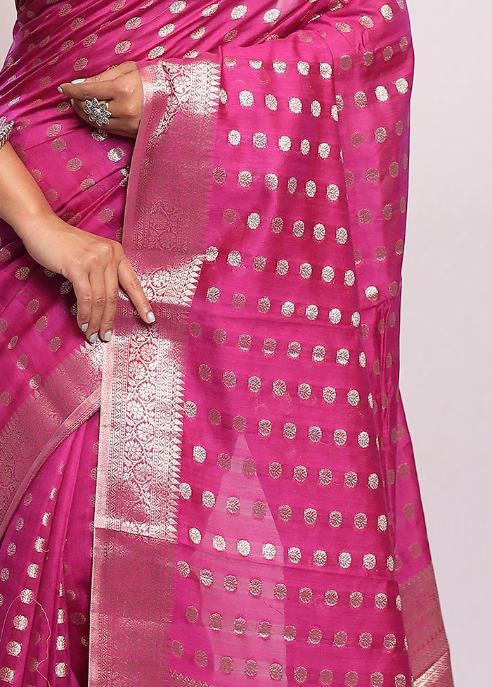 Pink Katan Silk Saree With Blouse Piece - Indian Silk House Agencies