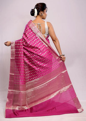 Pink Katan Silk Saree With Blouse Piece - Indian Silk House Agencies