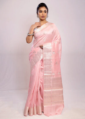 Pink Katan Silk Saree With Blouse Piece - Indian Silk House Agencies