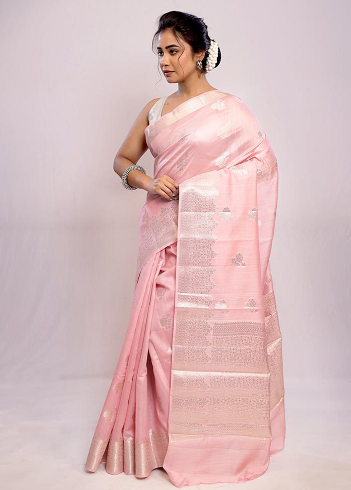 Pink Katan Silk Saree With Blouse Piece - Indian Silk House Agencies