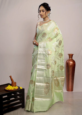 Green Katan Pure Silk Saree With Blouse Piece - Indian Silk House Agencies