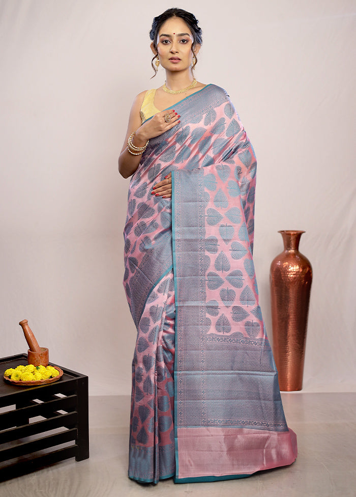 Pink Katan Silk Saree With Blouse Piece - Indian Silk House Agencies