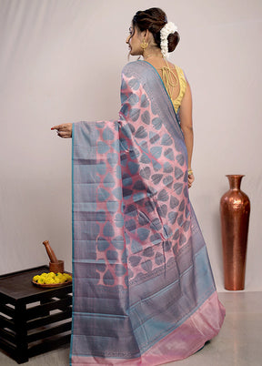 Pink Katan Silk Saree With Blouse Piece - Indian Silk House Agencies