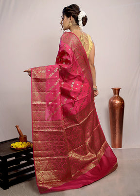 Pink Katan Silk Saree With Blouse Piece - Indian Silk House Agencies