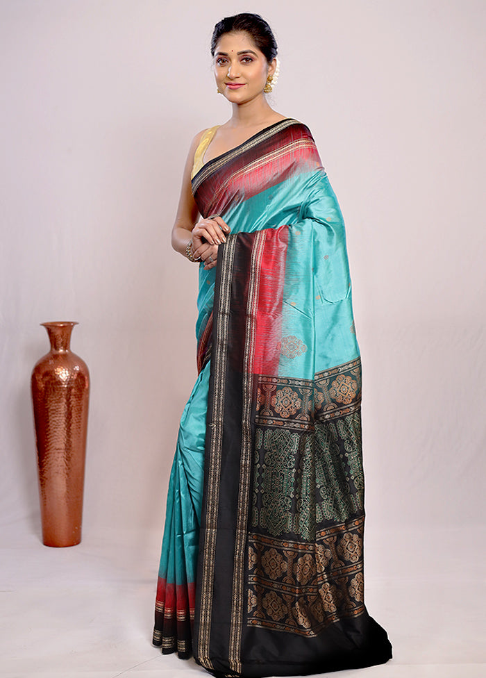 Green Bomkai Pure Silk Saree With Blouse Piece - Indian Silk House Agencies