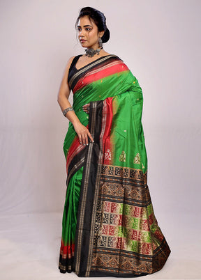 Green Bomkai Pure Silk Saree With Blouse Piece - Indian Silk House Agencies