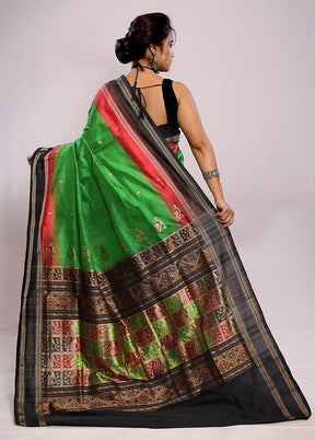 Green Bomkai Pure Silk Saree With Blouse Piece - Indian Silk House Agencies