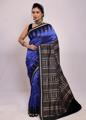 Blue Bomkai Pure Silk Saree With Blouse Piece - Indian Silk House Agencies