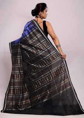 Blue Bomkai Pure Silk Saree With Blouse Piece - Indian Silk House Agencies