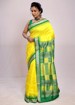 Yellow Bomkai Pure Silk Saree With Blouse Piece - Indian Silk House Agencies