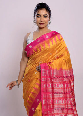 Yellow Bomkai Pure Silk Saree With Blouse Piece - Indian Silk House Agencies