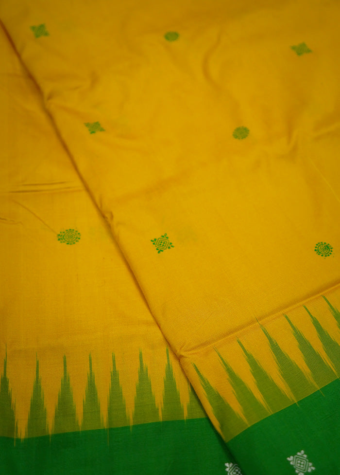 Yellow Bomkai Pure Silk Saree With Blouse Piece - Indian Silk House Agencies