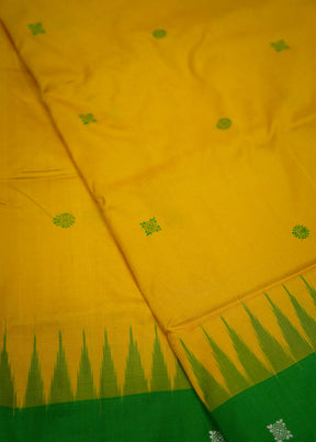 Yellow Bomkai Pure Silk Saree With Blouse Piece - Indian Silk House Agencies