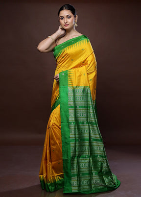 Yellow Bomkai Pure Silk Saree With Blouse Piece - Indian Silk House Agencies