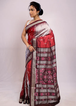 Grey Bomkai Pure Silk Saree With Blouse Piece - Indian Silk House Agencies