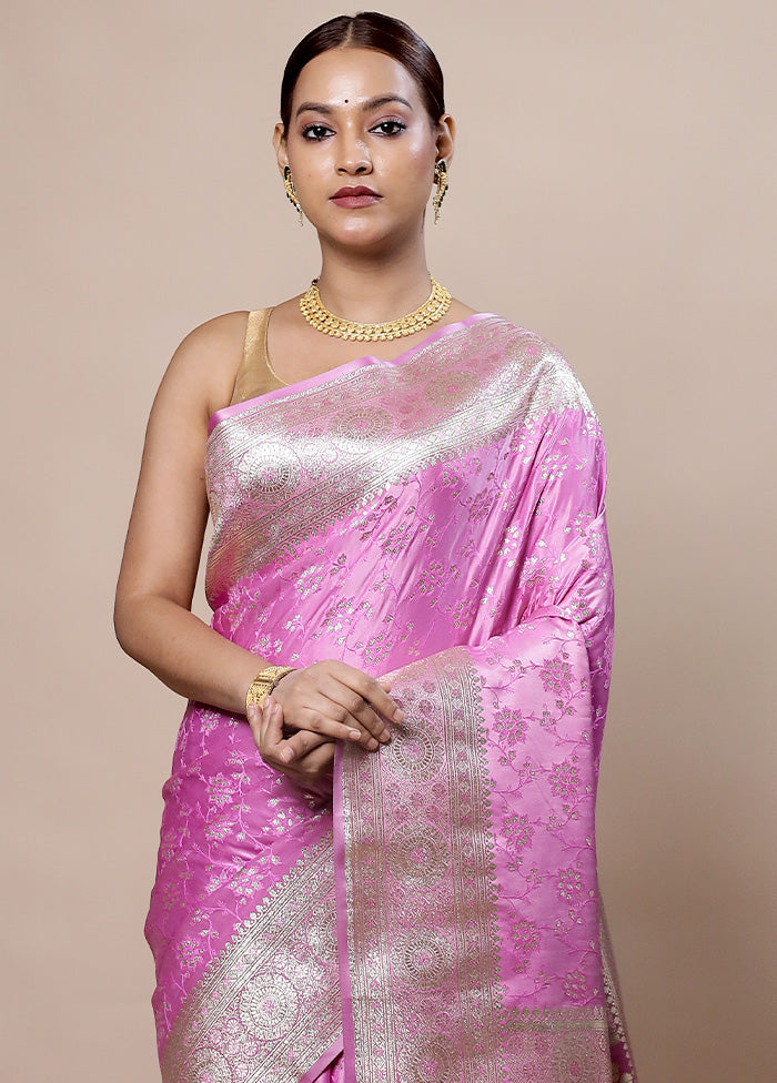 Pink Tanchoi Silk Saree With Blouse Piece