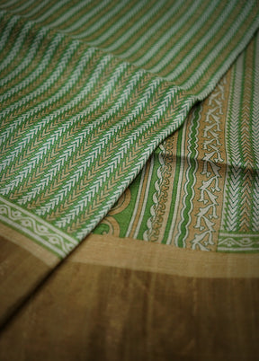 Green Tussar Silk Saree With Blouse Piece - Indian Silk House Agencies