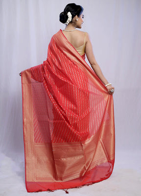 Red Kora Silk Saree With Blouse Piece - Indian Silk House Agencies