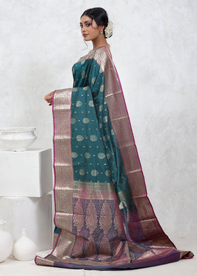 Green Kanjivaram Silk Saree With Blouse Piece - Indian Silk House Agencies